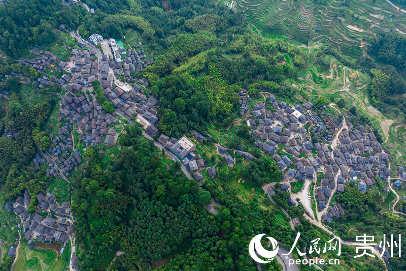 航拍貴州省從江縣岜沙苗寨。人民網記者 涂敏攝