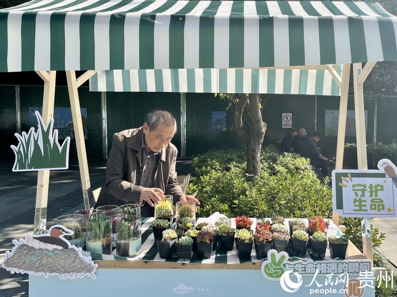 攤主整理展品。人民網 李麗萍攝