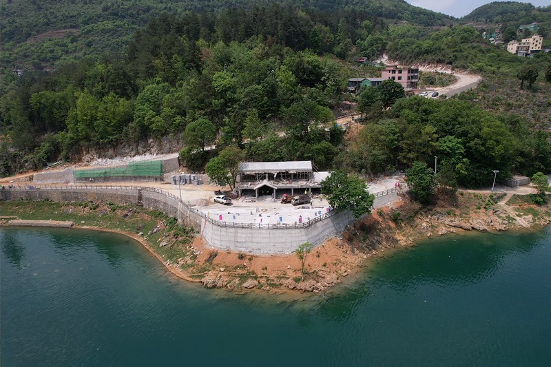 后山鎮幸福村紅色美麗村莊建設施工現場。