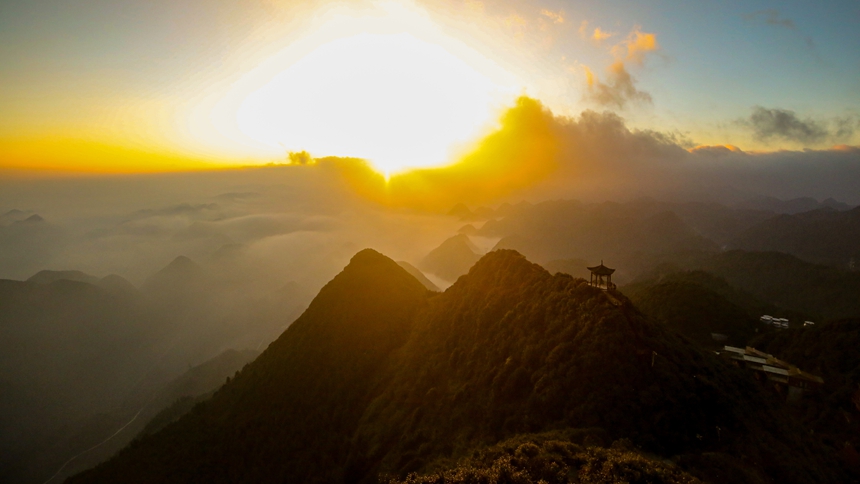 1月1日，貴州省六盤水市鐘山區梅花山度假公園。