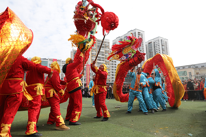 貴州石阡仡佬毛龍節現場。