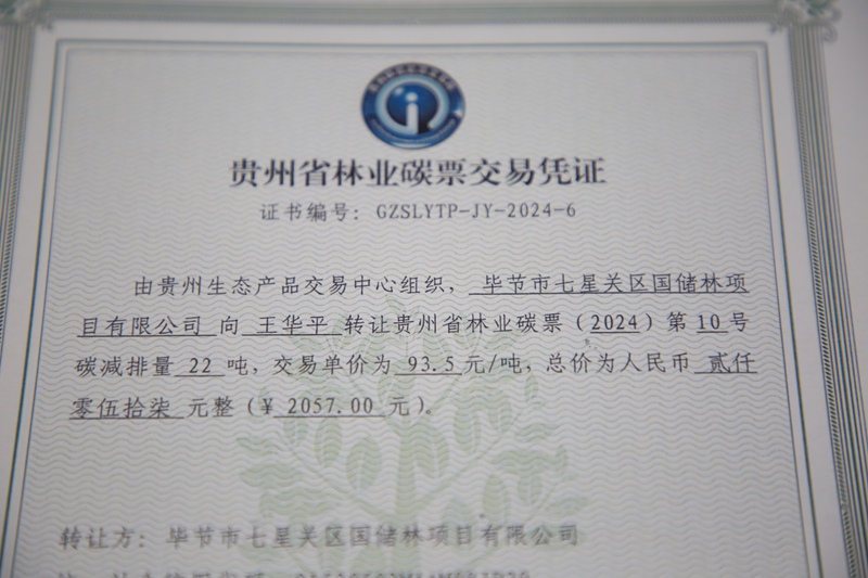 碳票交易憑證。