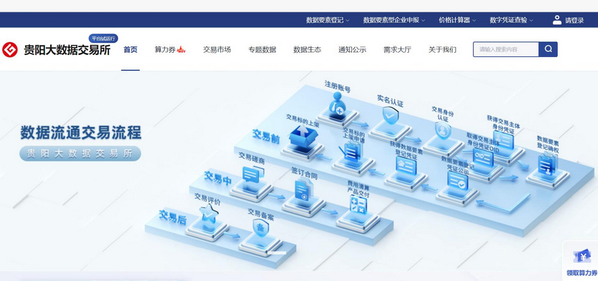 貴陽大數據交易所官網首頁截圖。貴州省大數據集團供圖