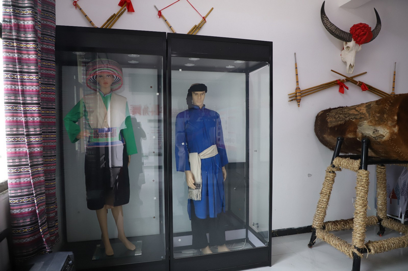 苗族斗角舞傳習所展陳一角。陶群攝