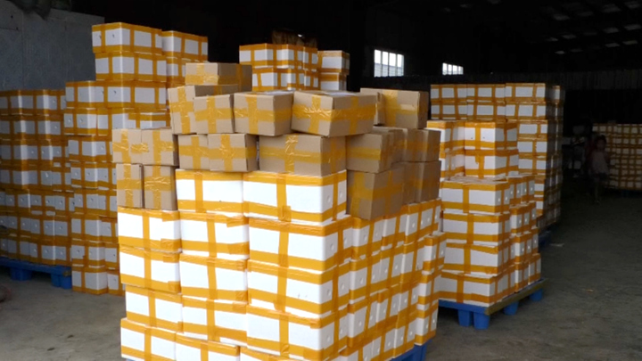 圖為打包好待發貨的地蘿卜。