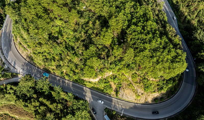 2025年9月18日，車輛在貴州省黔南布依族苗族自治州羅甸縣龍坪鎮境內的公路上行駛。