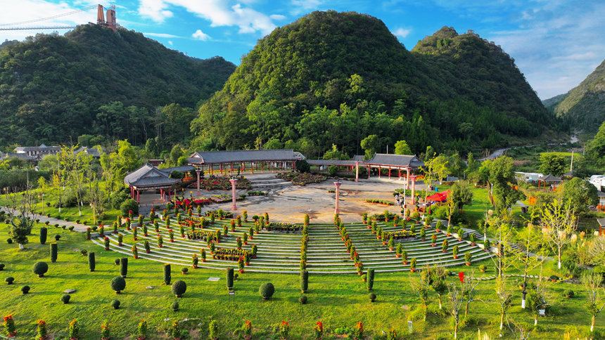 花卉布展現場。