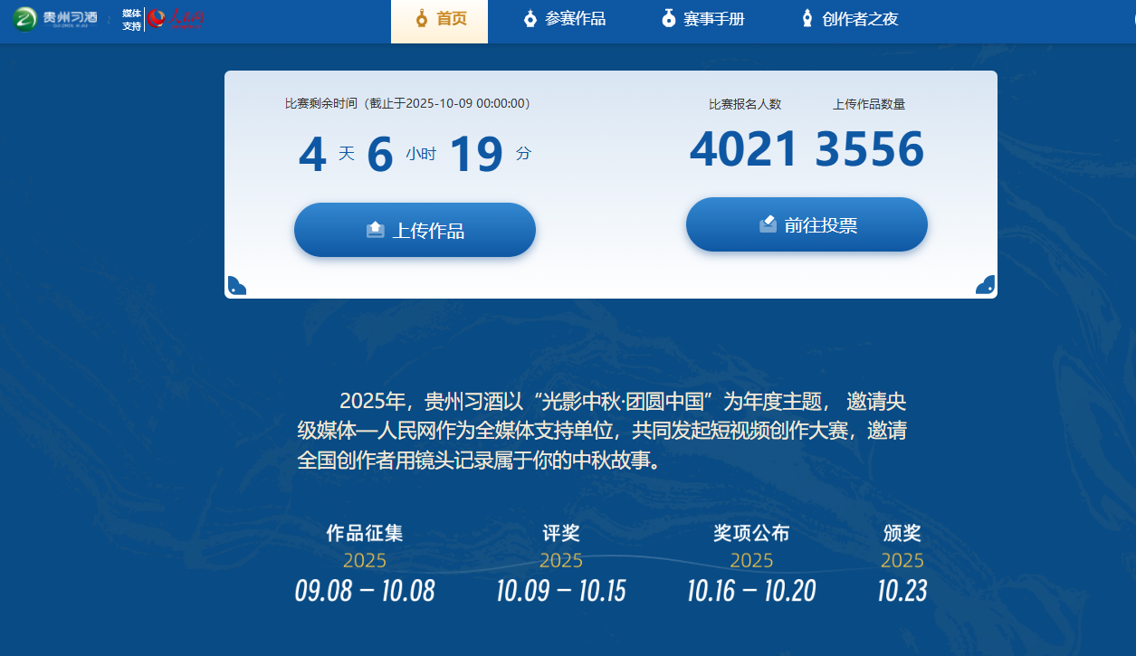 大賽官網作品提交情況。