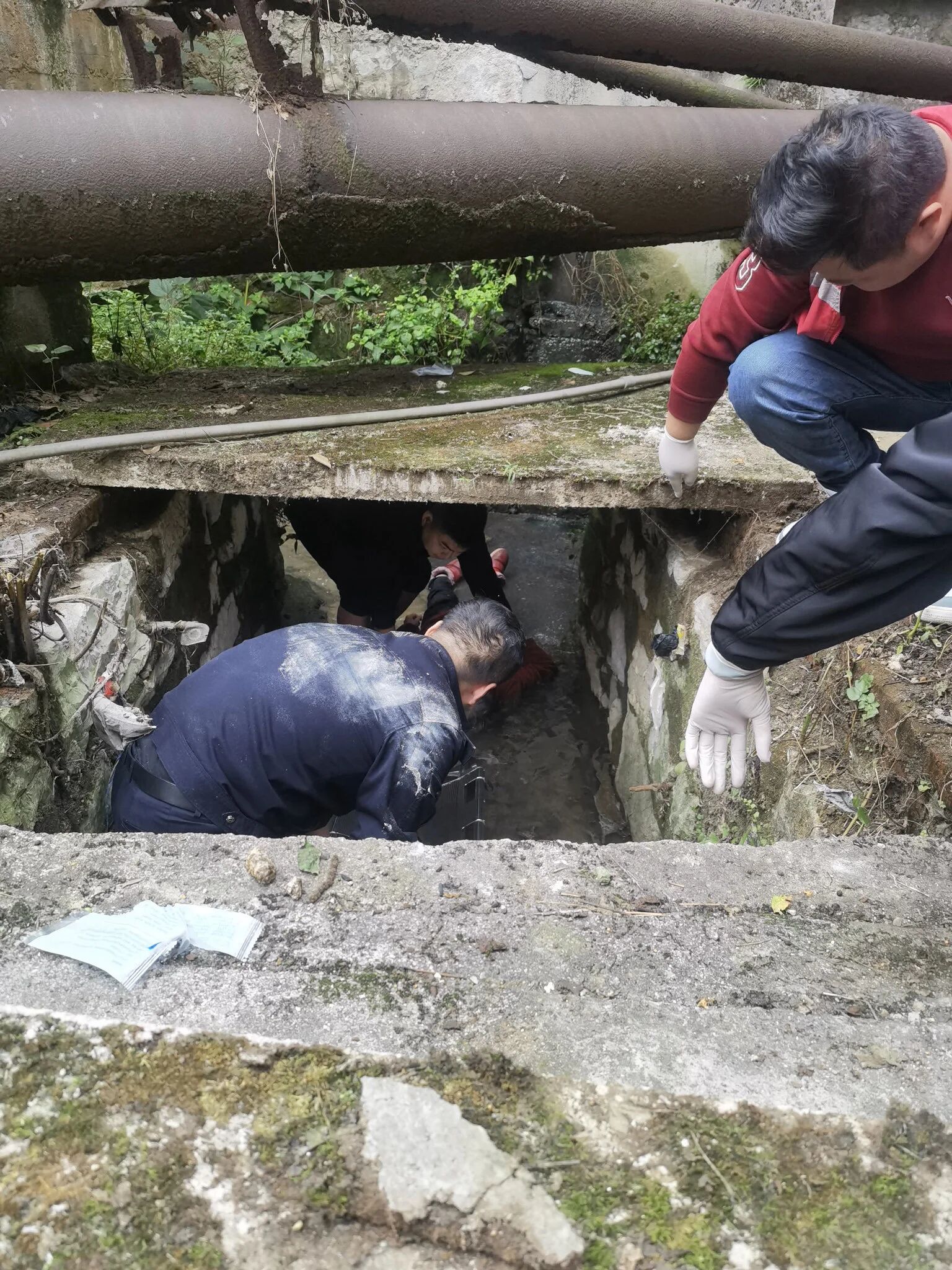 圖為民警發現老人并開展救助。