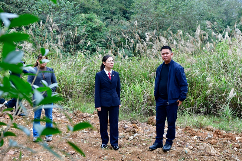 3 、 觀山湖區人民檢察院檢察官在庭審前到非法開采區域現場回訪。.jpg